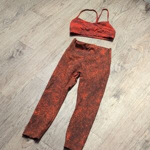 Lululemon Wonder Train High-rise Tight Red Set